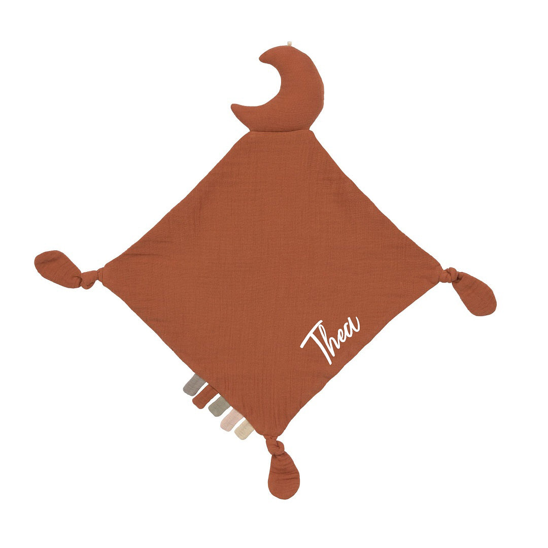 Schnuffeltuch GOTS Mond, Rostrot | Lässig