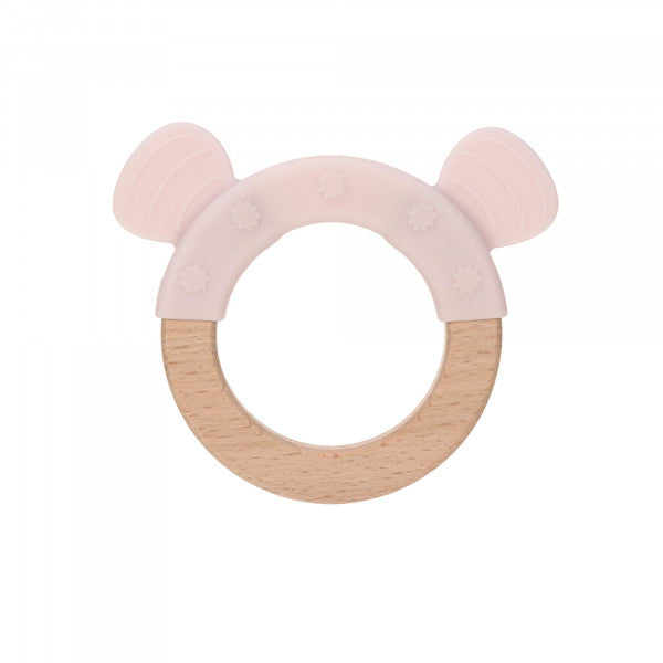 Grasping toy with teething ring natural/pink l Lässig