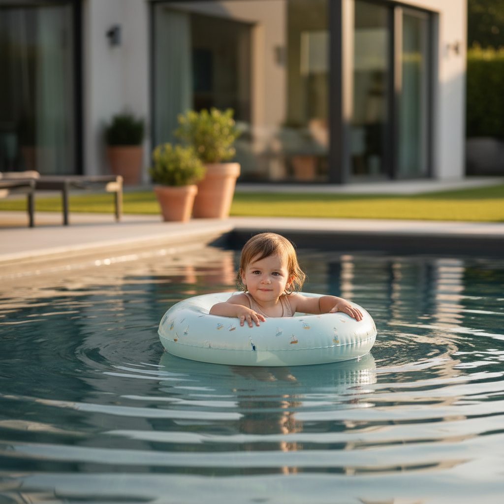 Schwimmring für Kinder 50 cm in Blau – Maritimes Design