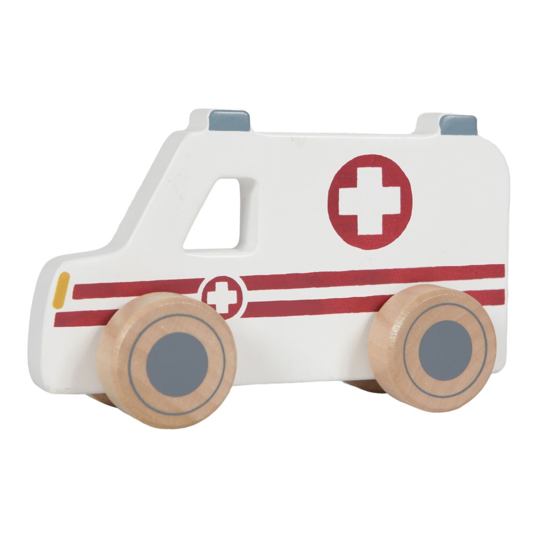 Emergency vehicles 3-piece set, wood