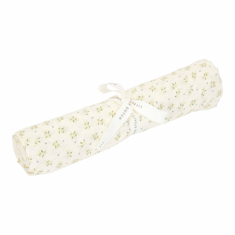 Musselintuch Swaddle 120 x 120 cm - Blueberry Leaves | Little Dutch