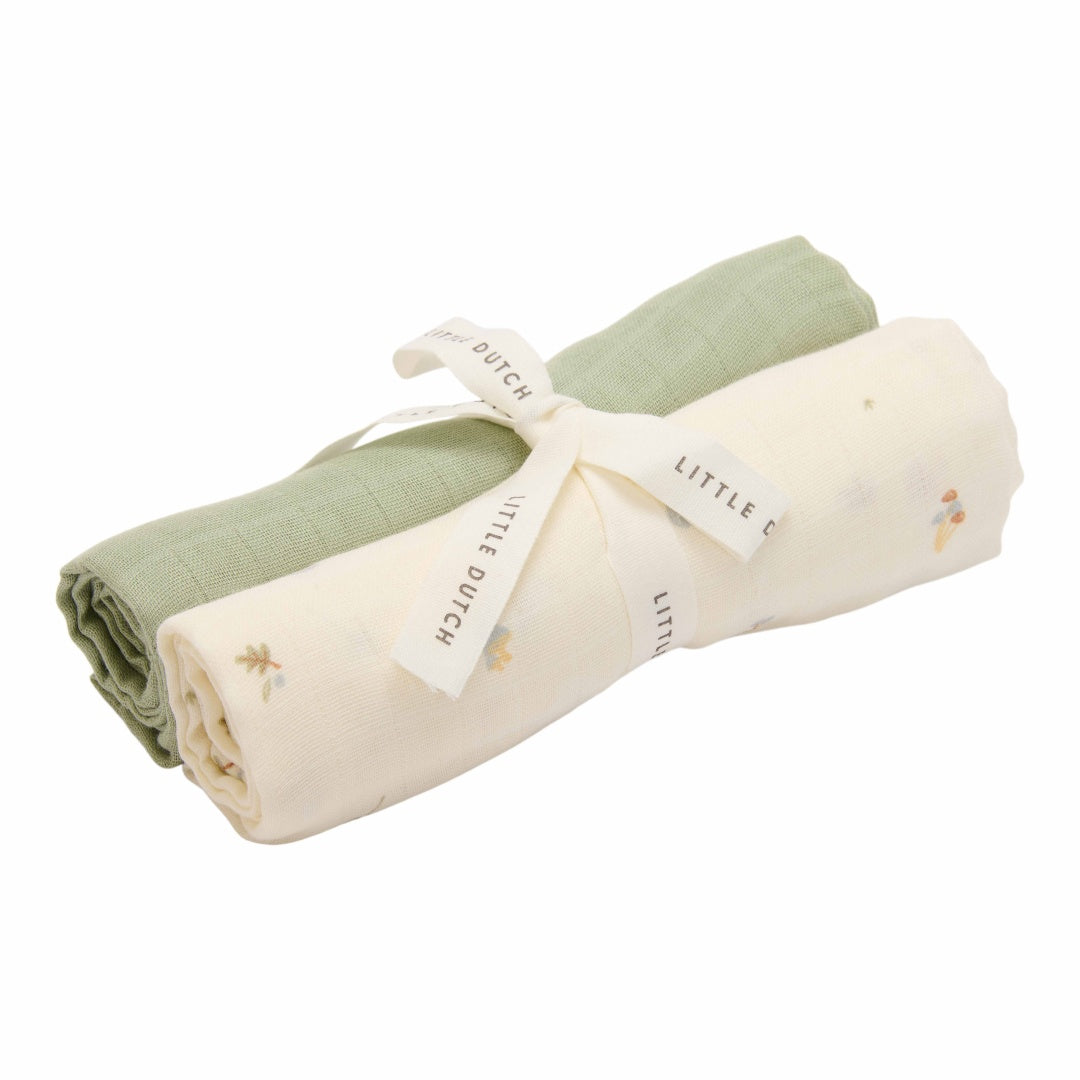 Muslin cloth swaddles 70 x 70 cm - Forest Treasures & Sage | Little Dutch