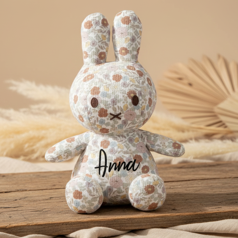 Plush Toy Miffy Rabbit Little Flowers 25 cm - Gift for Birth