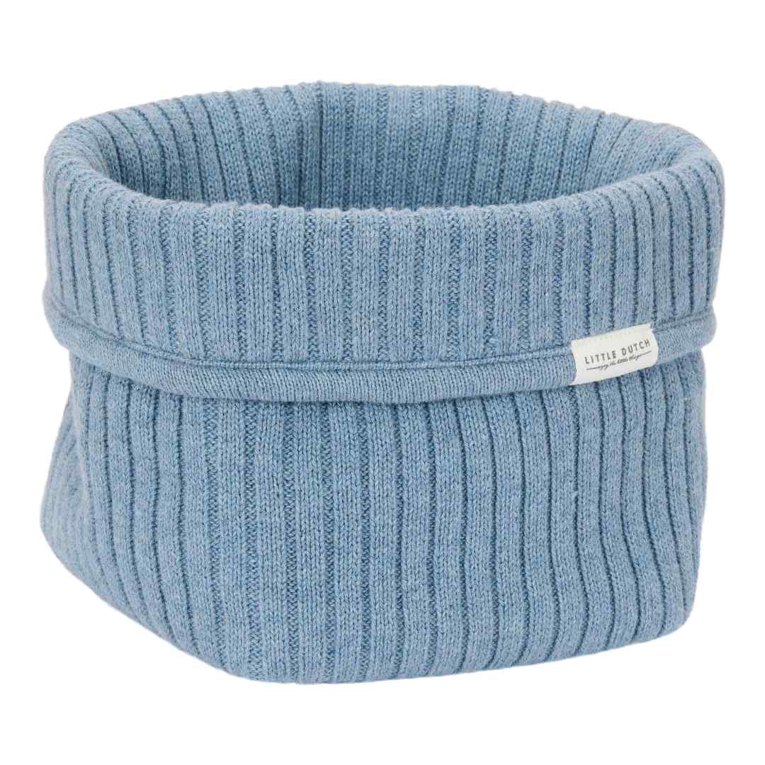 Small embroidered nursing basket - Pure Denim Blue | Little Dutch