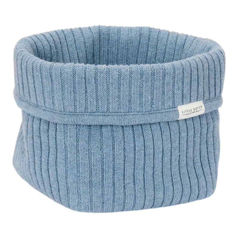 Small embroidered nursing basket - Pure Denim Blue | Little Dutch