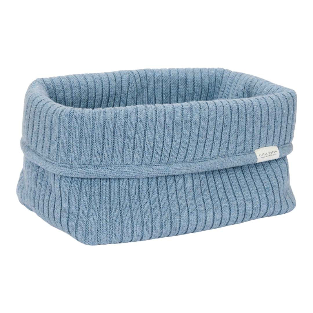 Embroidered nursing basket large - Pure Denim Blue | Little Dutch
