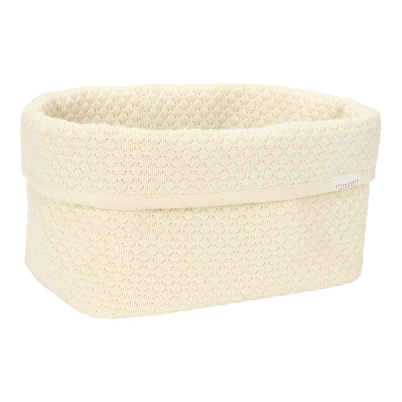 Pflegekörbchen gestickt groß - Pure Soft White | Little Dutch