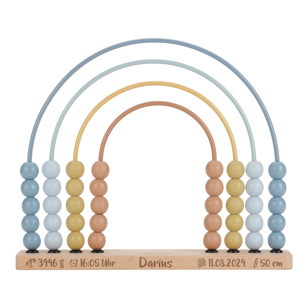 Regenbogen Abakus Forest Friends Blau – Lernspielzeug aus Holz
