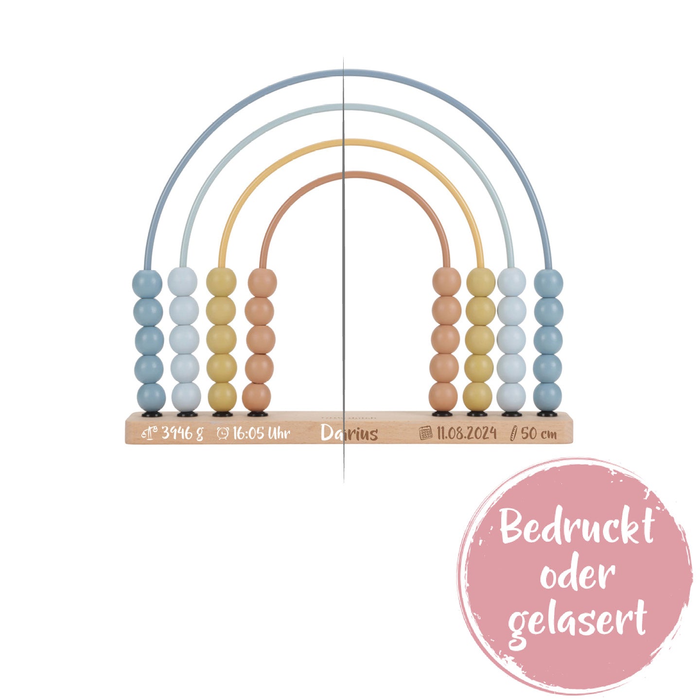 Regenbogen Abakus Forest Friends Blau – Lernspielzeug aus Holz
