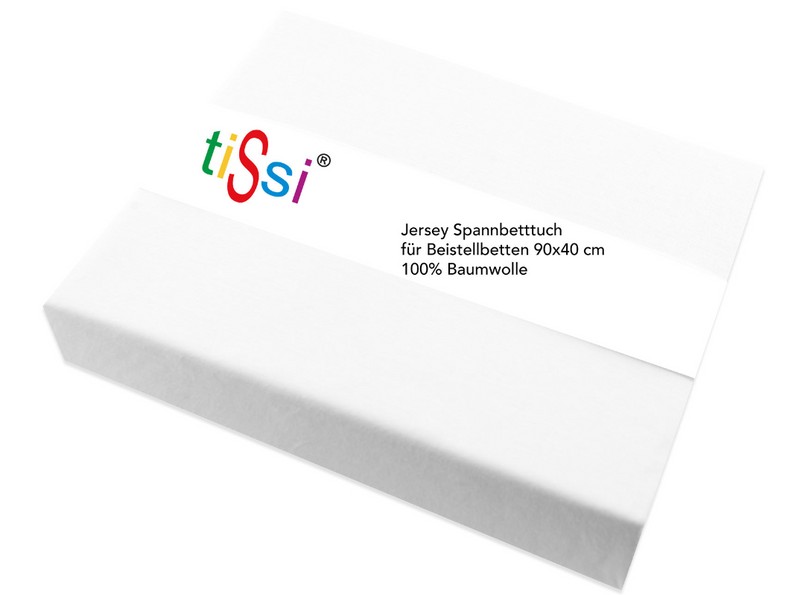 Fasting bed sheet side bed 90 x 40 cm white | tissi