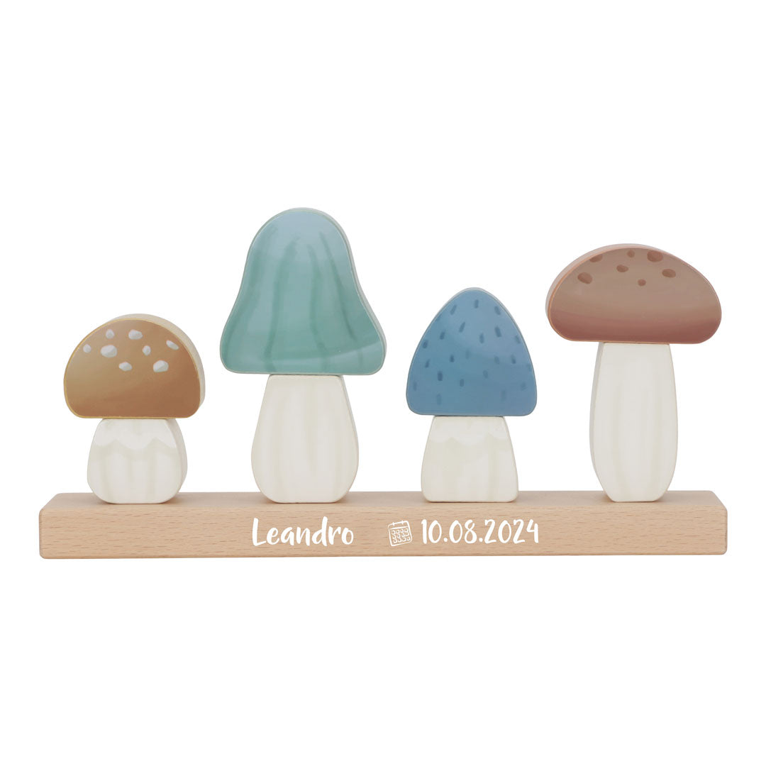 Stacking Mushrooms Forest Friends personalized - Birth Gift