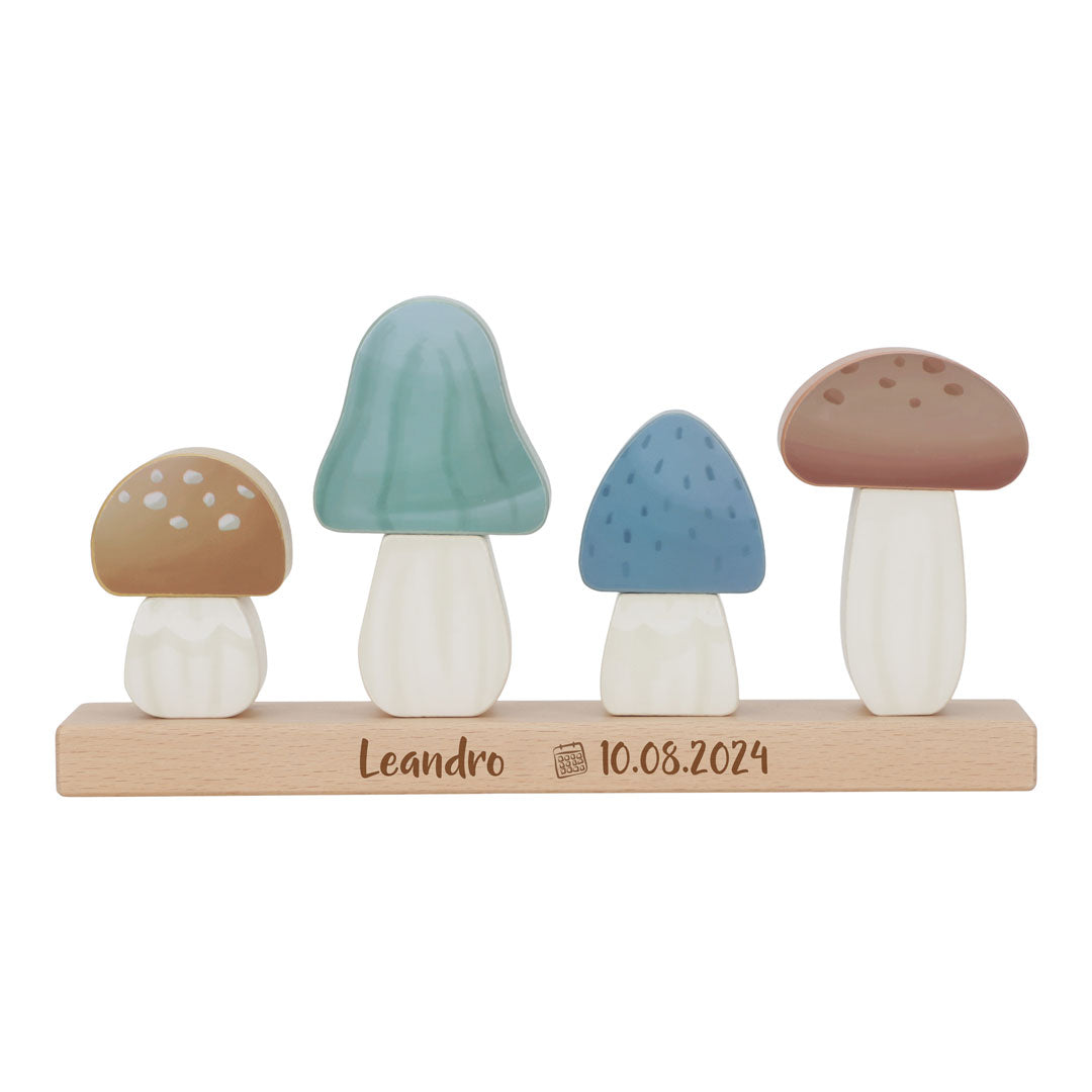 Stacking Mushrooms Forest Friends personalized - Birth Gift
