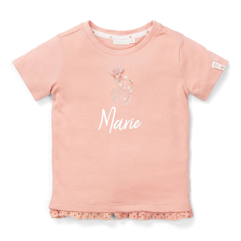 Short-sleeved T-shirt Flower Pink | Little Dutch