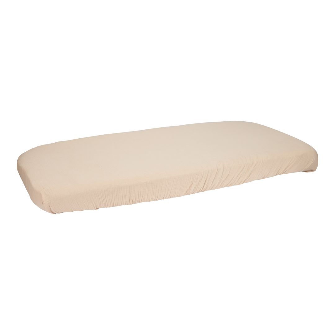 Spannbettlaken Musselin 70x140/150 cm, beige | Little Dutch