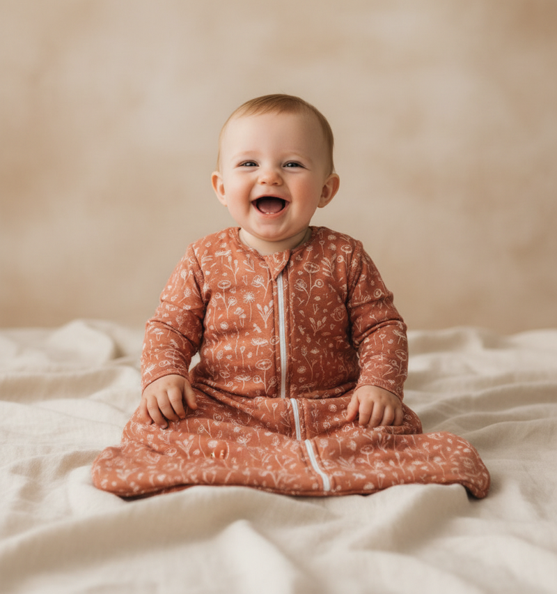 Sleeping bag Winter Wild Flowers Rust 70 cm | Little Dutch