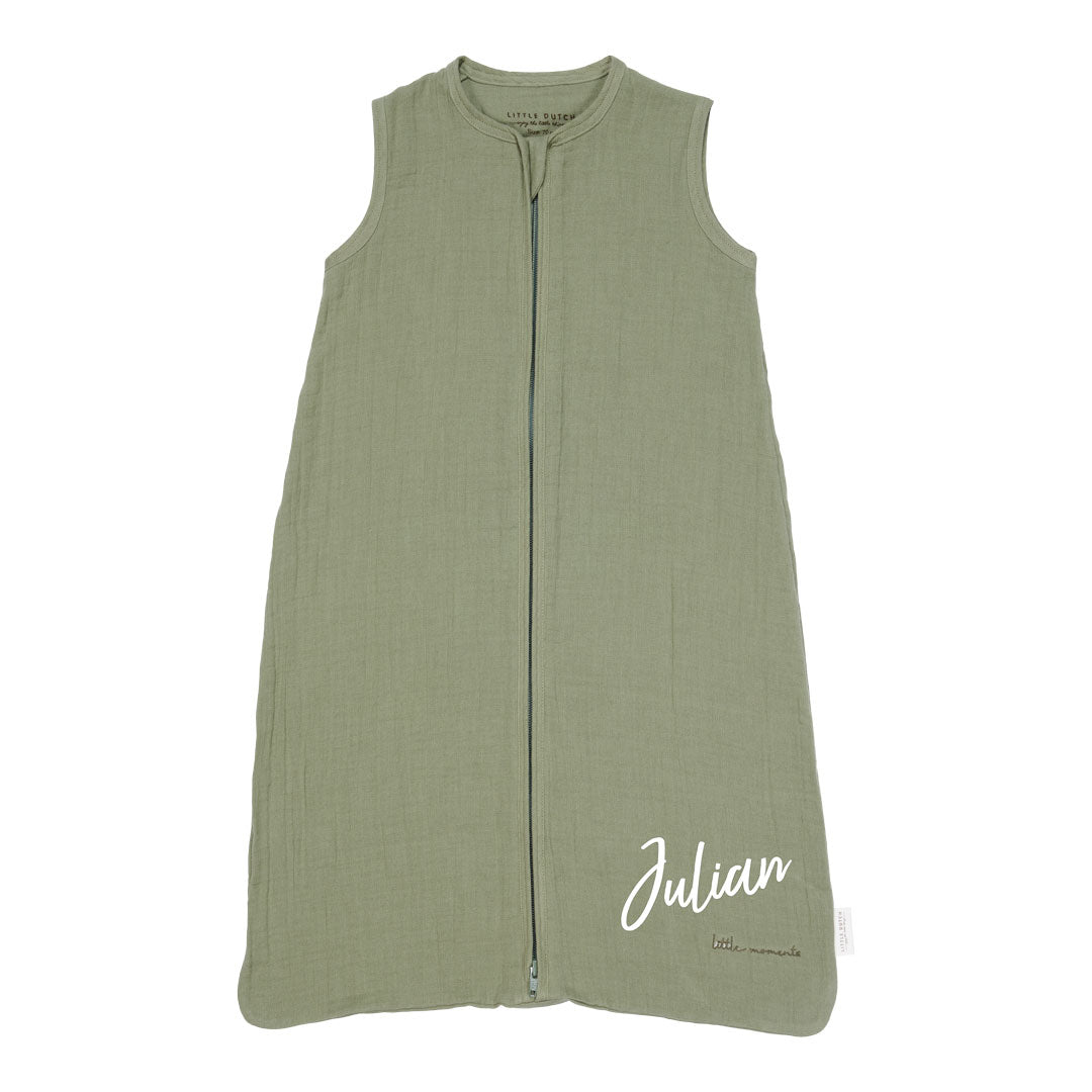 Schlafsack Sommer Musselin 70 cm - Pure Olive | Little Dutch