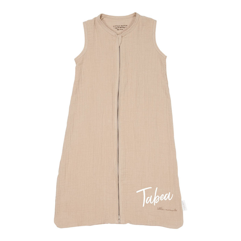 Summer sleeping bag, muslin, 90 cm, beige | Little Dutch, customizable