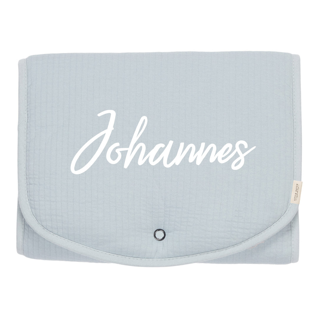 Changing mat for on the go Pure Soft, blue | Little Dutch