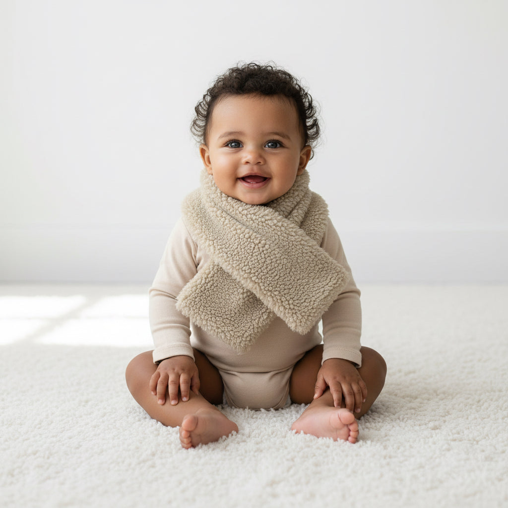 Teddy Scarf Sand - One Size - Newborn Winter Teddy | Little Dutch