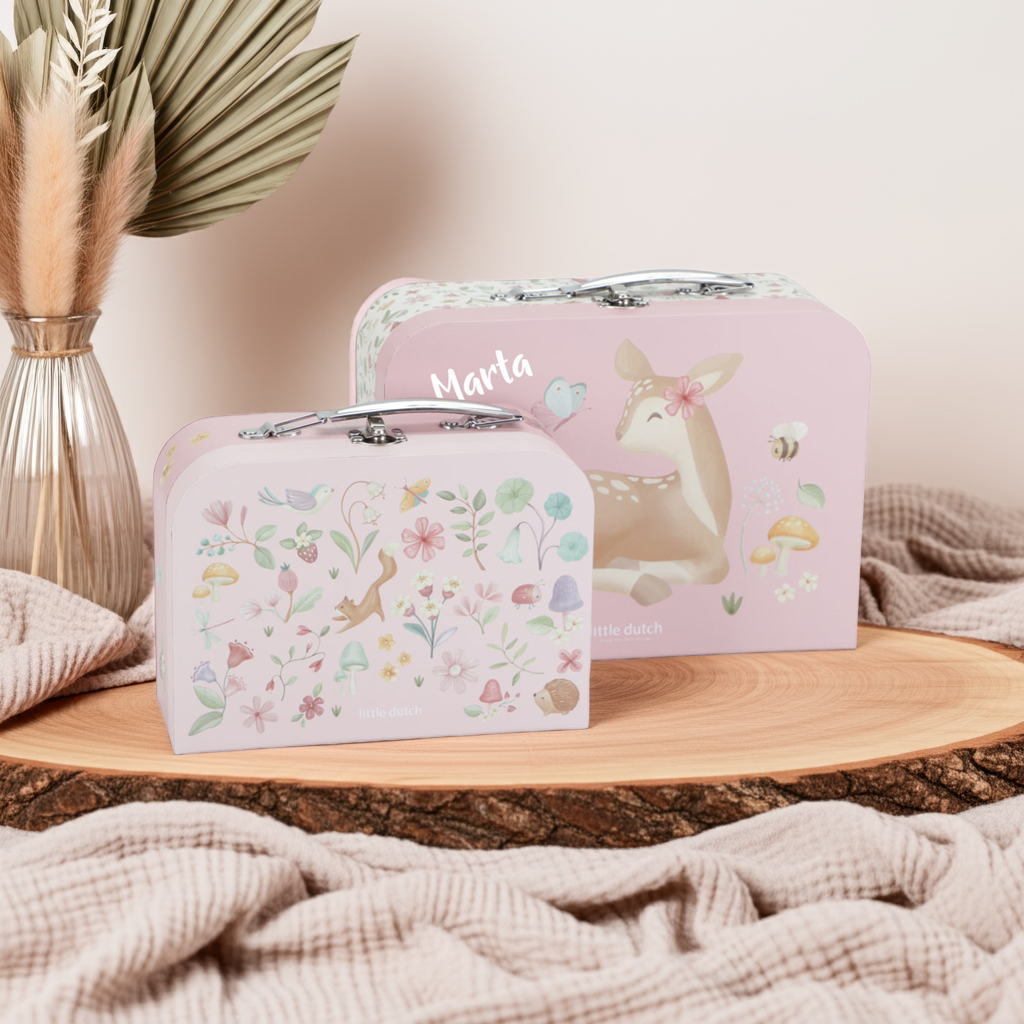 Personalisierter Kinderkoffer Fairy Garden Rosa mit Namen