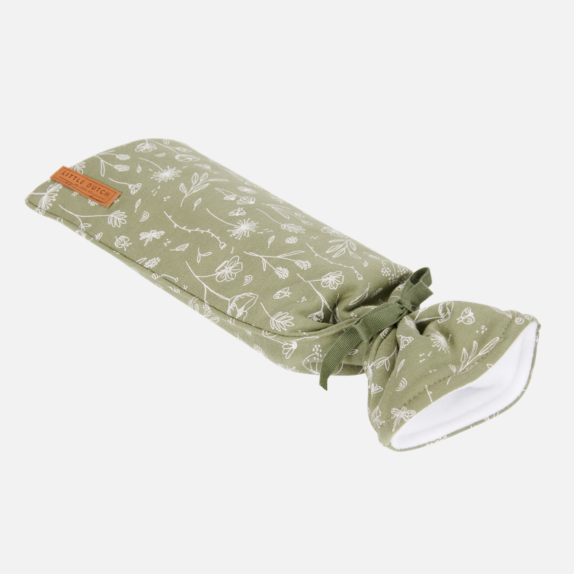 Hot Water Bottle Cover Wild Flowers Olive | Little Dutch