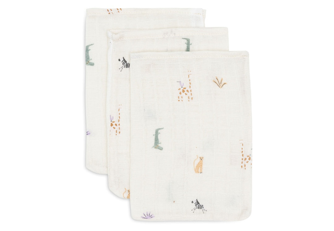 Lot de 3 débarbouillettes 15 x 20 cm Jungle Jambo | Jollein