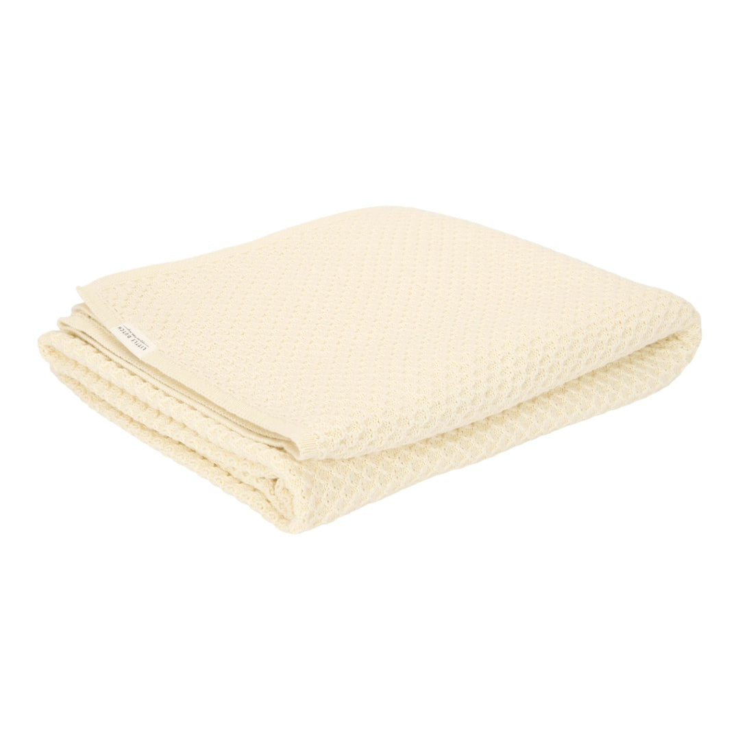 Knitted cradle blanket Pure Soft White | Little Dutch
