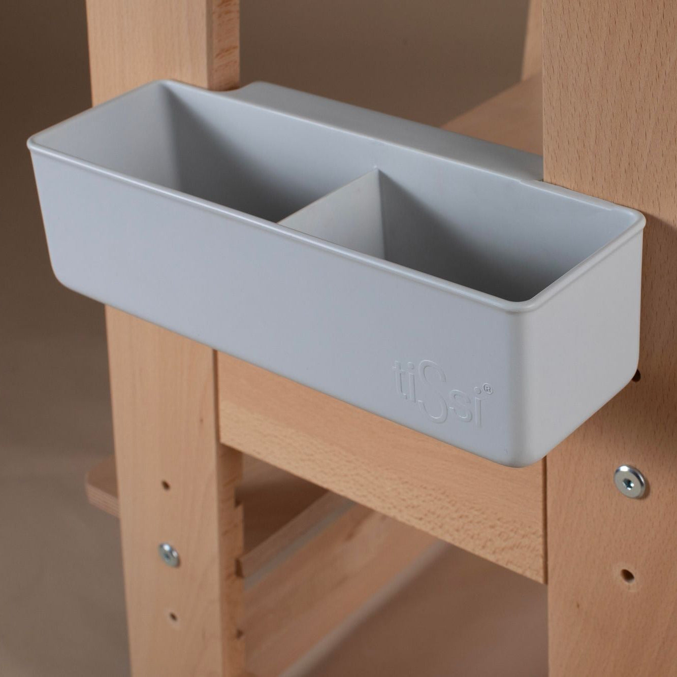 tiSsi® Lernturm Zubehör Aufbewahrungsbox in Grau – praktische Ablage für Kinder Lernturm