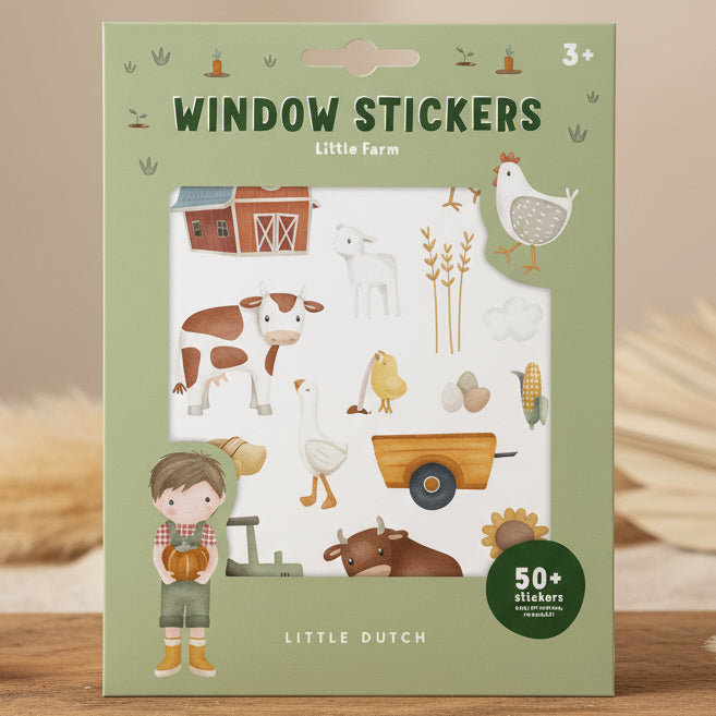 Fenstersticker mit liebevollen Bauernhof Motiven fuer Kinder zum Dekorieren von Fenstern, Spiegeln und anderen glatten Oberflaechen