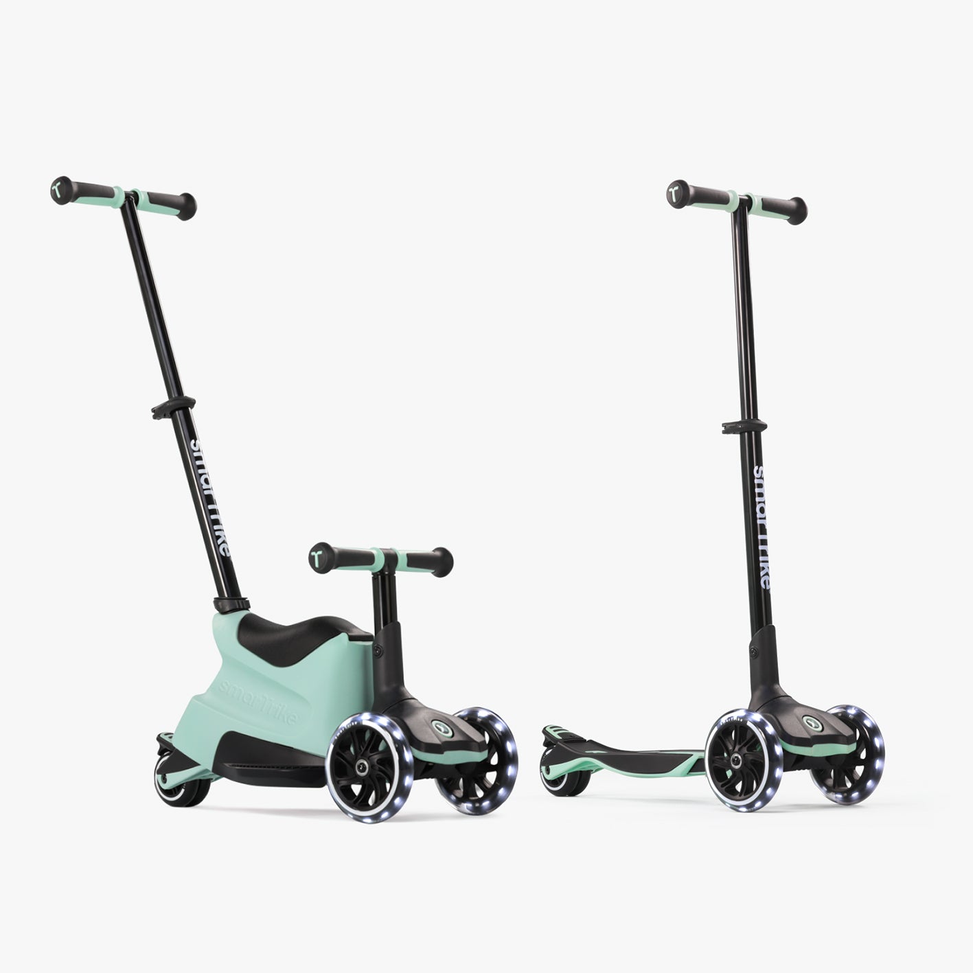Kinder Scooter im Vergleich mit Sitz und ohne Sitz – mitwachsender Roller für verschiedene Altersstufen von Kleinkind bis Kind
