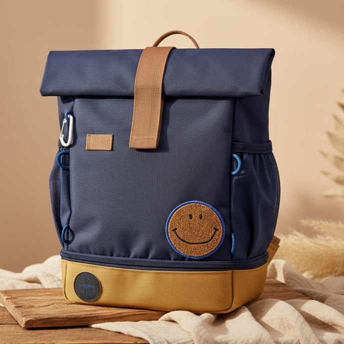 Kindergarten backpack rolltop - Little Gang, dark blue | Lässig