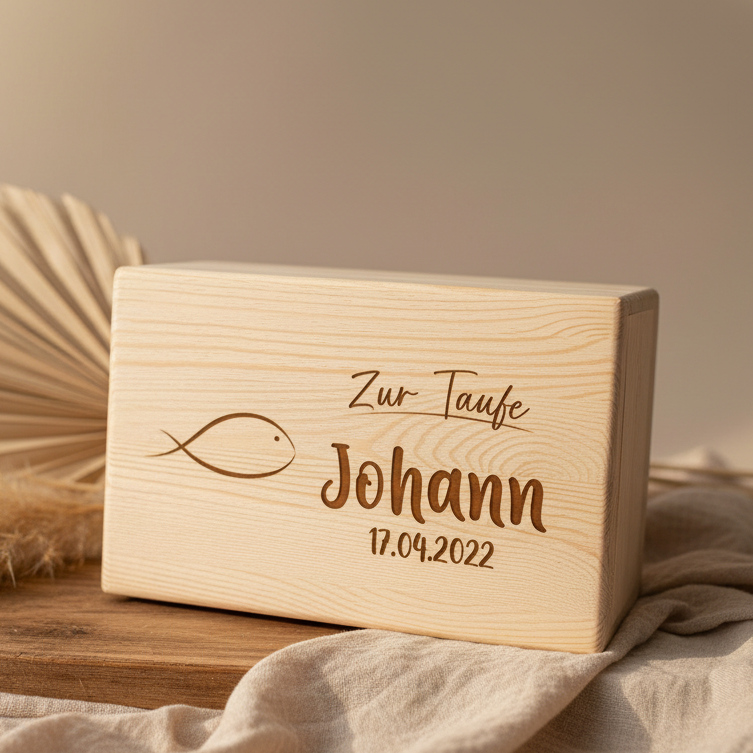 XL Memory Boxes - Natural Wood - Christening / School / Kindergarten / Communion - Personalized | Smack Boxes