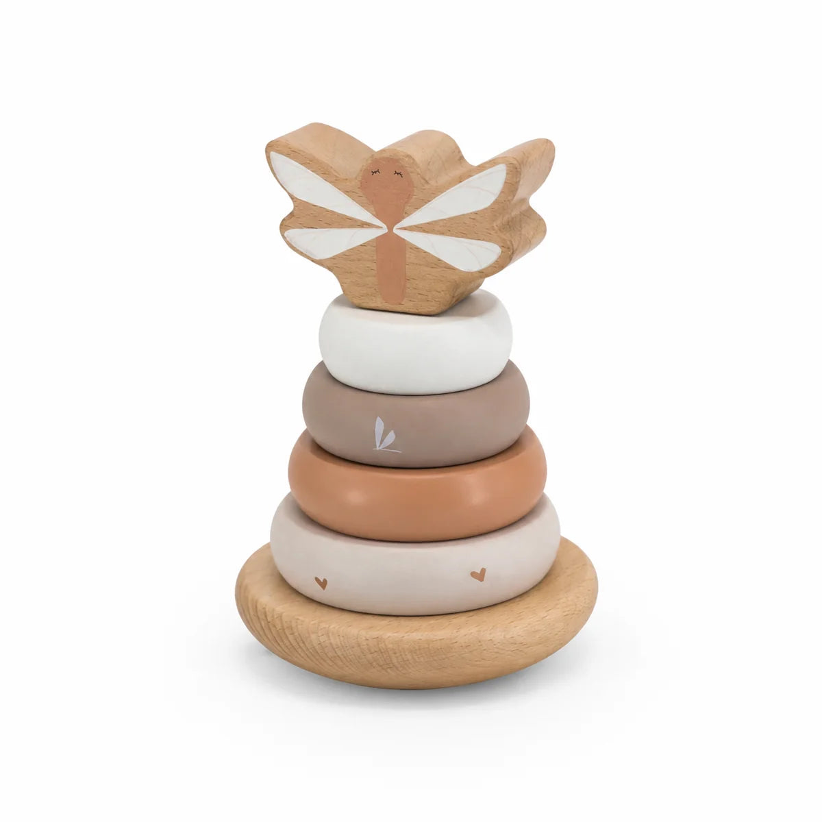 Label Label Balance-Stapelturm Nougat aus Holz zur Geburt