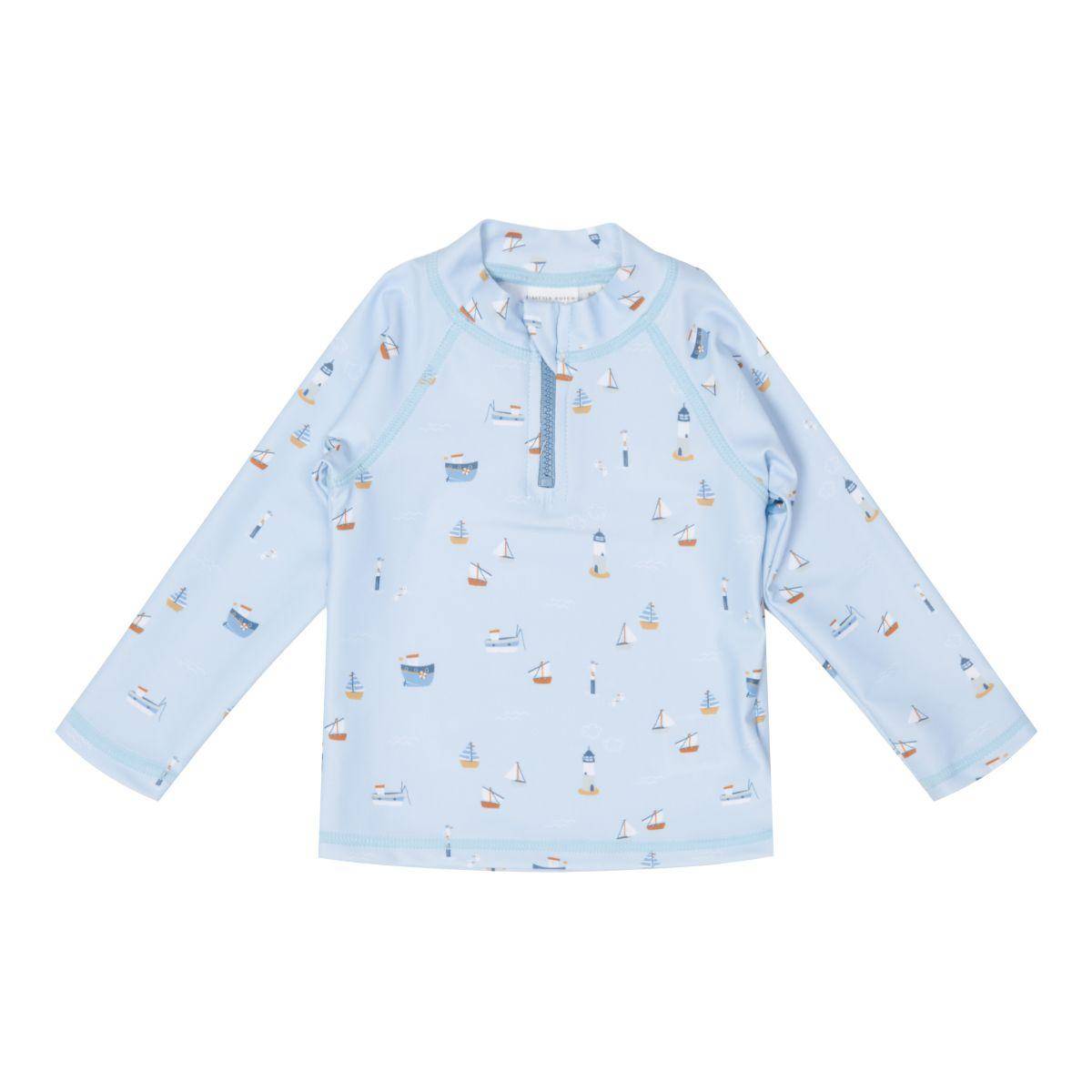 Long-sleeved swim shirt Sailors Bay Blue, size 98/104 | Little Dutch