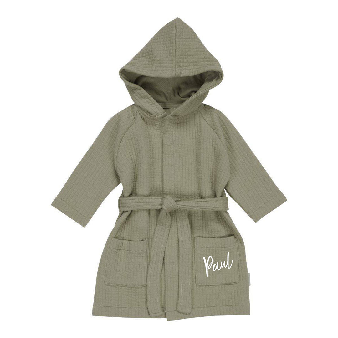 Bademantel Pure Olive – Kuscheliger Kinderbademantel