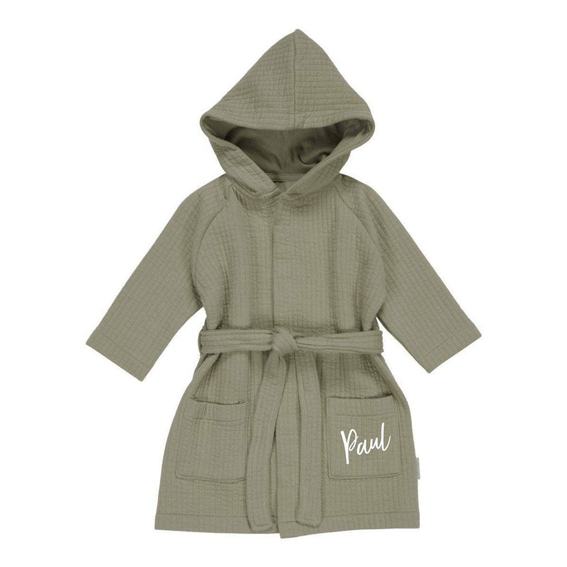 Bademantel Pure Olive – Kuscheliger Kinderbademantel