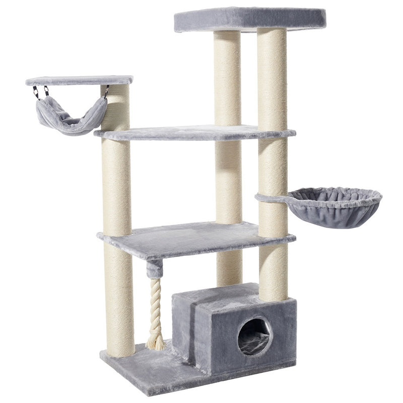 Nobby Kratzbaum Tokat Hellgrau 80 × 60 × 176 cm – Gesamtansicht