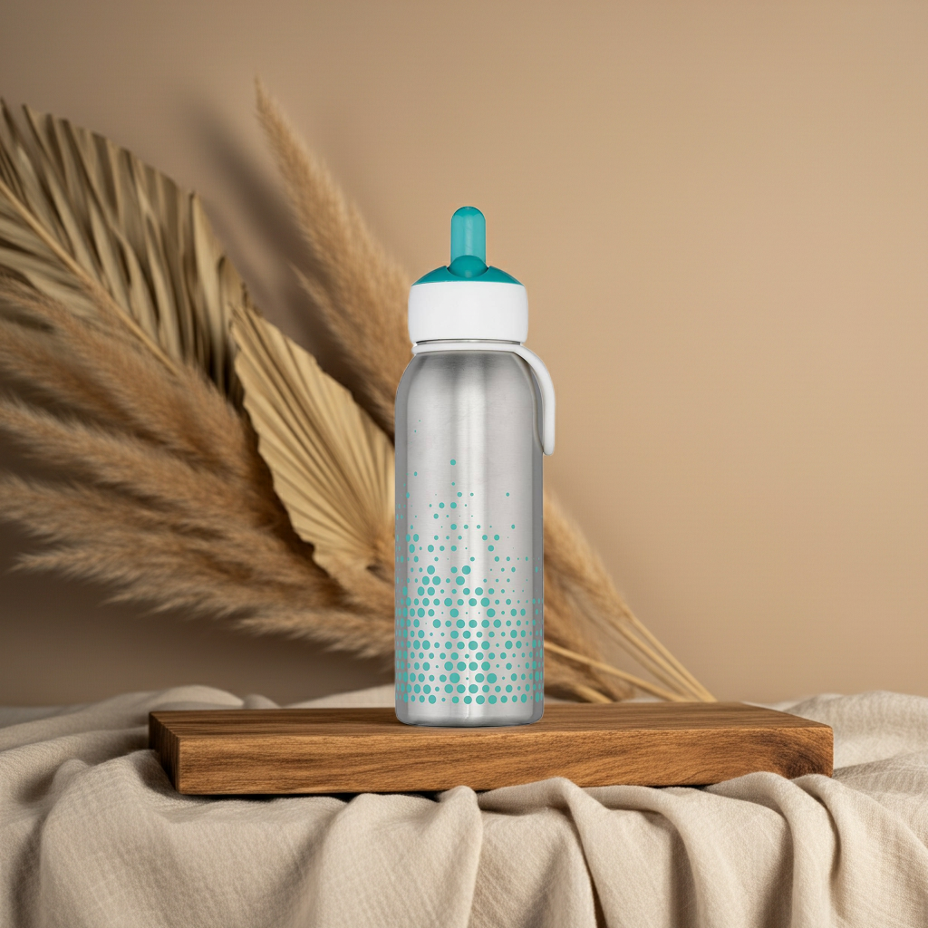 Thermoflasche Flip-up 350 ml Türkis – Mepal Trinkflasche für Kinder