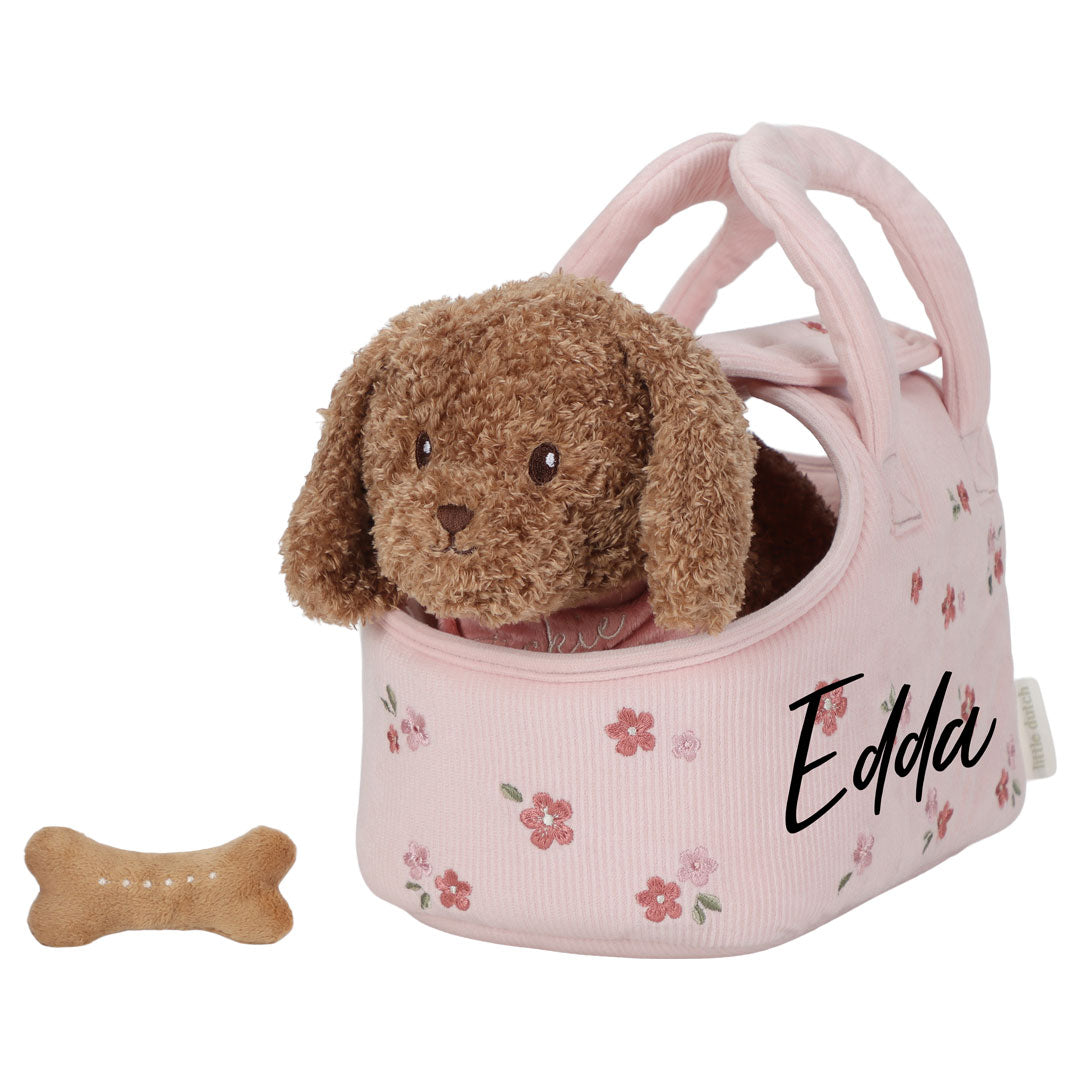 Peluche chien Jackie dans un sac GRS