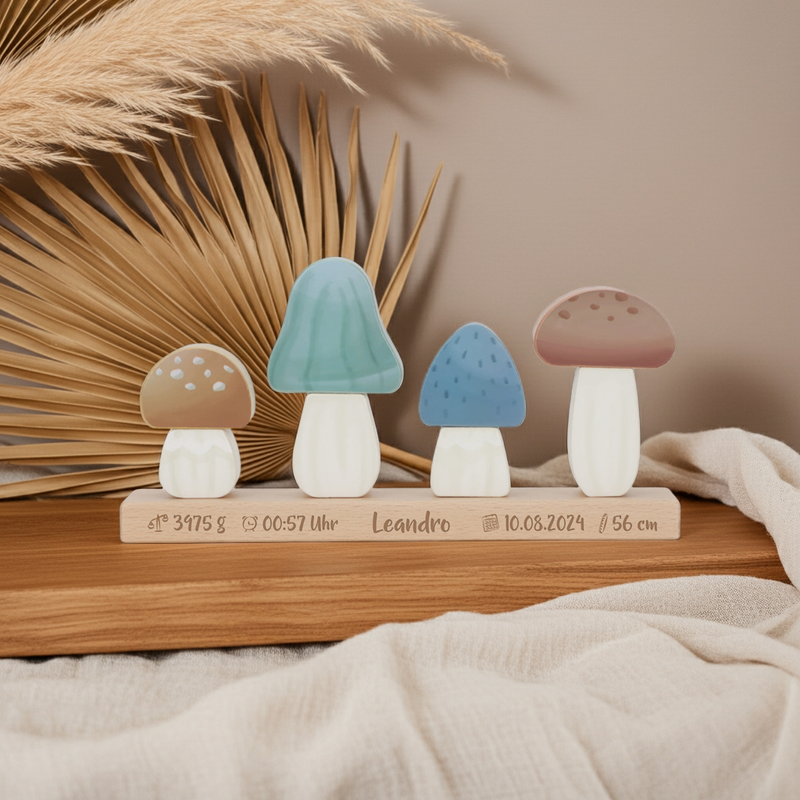 Stacking Mushrooms Forest Friends personalized - Birth Gift