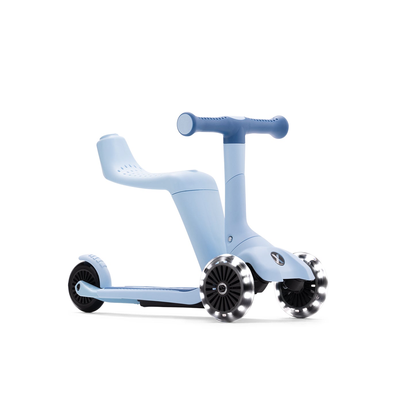 Rutschfahrzeug Kinder Scooter in Blau mit Sitz und stabilen Rädern für Kleinkinder, ideal für erste Fahrversuche und Gleichgewicht