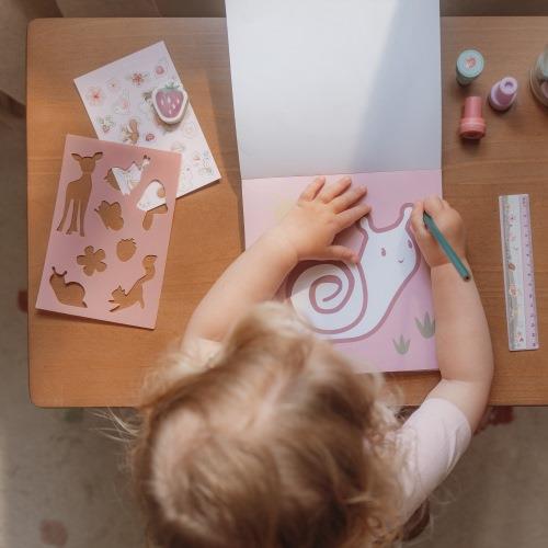 Schreibset mit Fairy Garden Motiv fuer Kinder mit Stiften und Zubehoer zum Malen, Schreiben und kreativen Gestalten