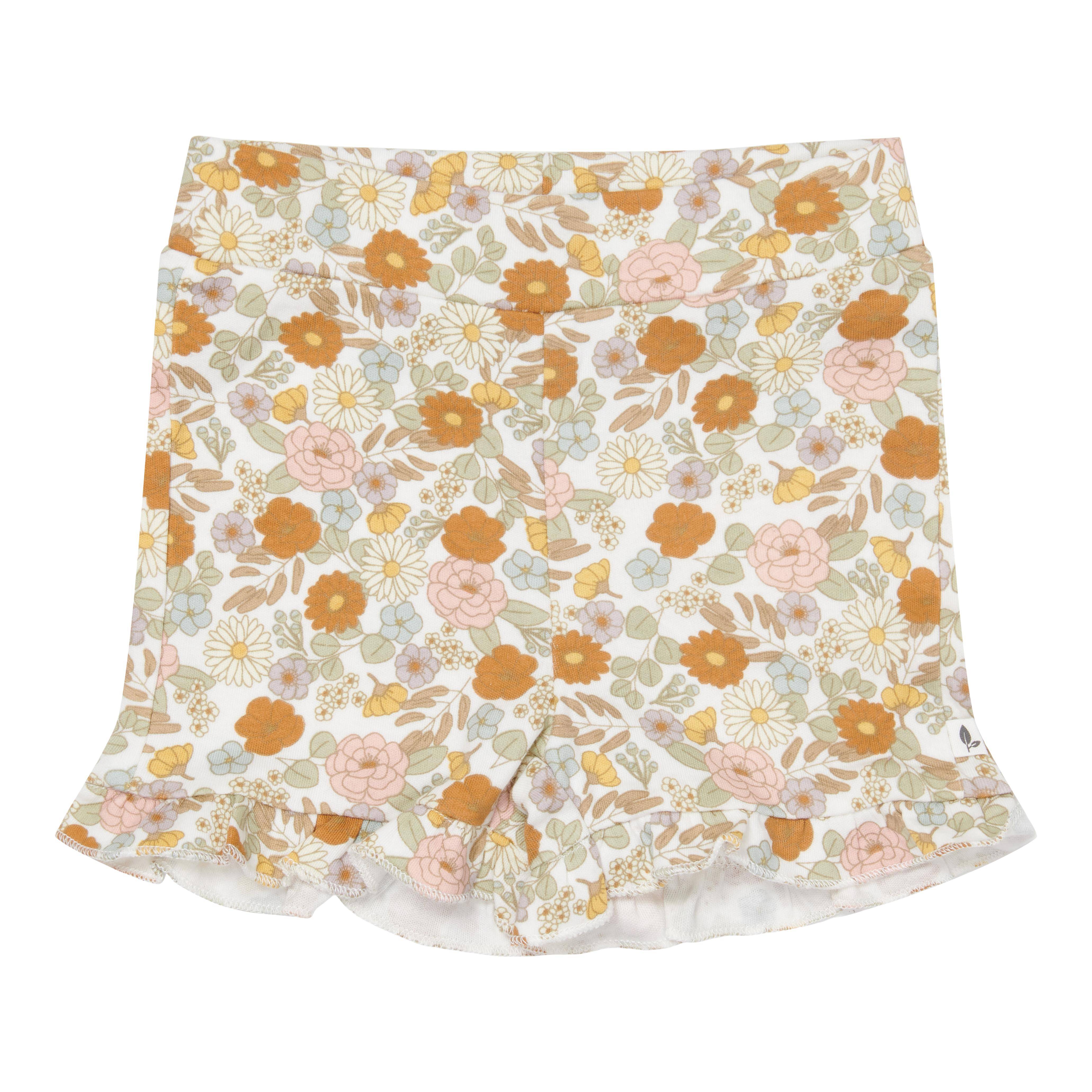Baby Shorts mit Rüschen im Vintage Little Flowers Design aus Bio-Baumwolle