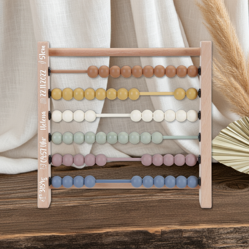 Rechenschieber Abacus Vintage aus Holz | Lernspielzeug für Kinder