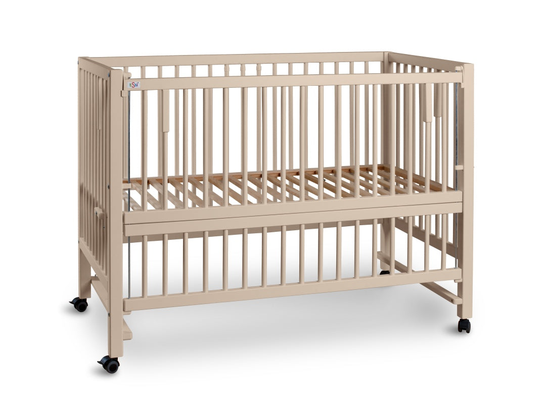 tiSsi XXL Beistellbett HAJO in Seiden-Beige mit herausnehmbaren Schlupfsprossen