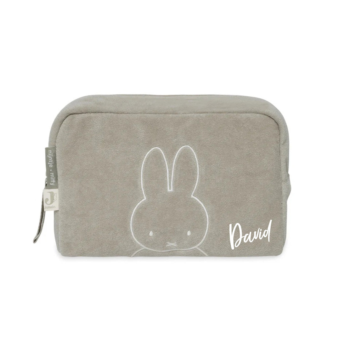 Kosmetiktasche Frottee Miffy, Olivgrün | Jollein