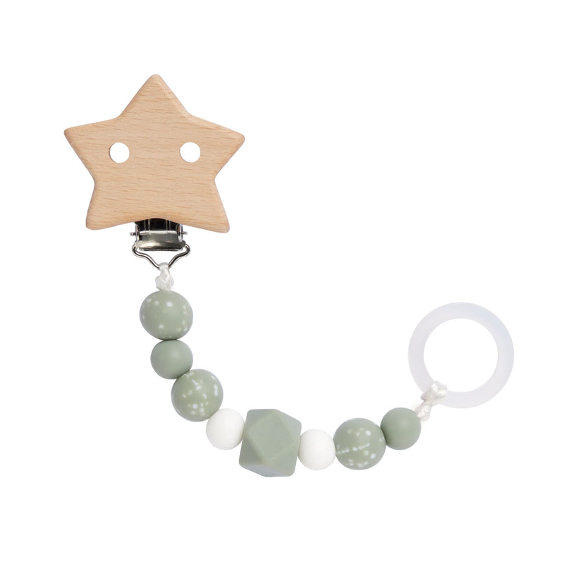 Schnullerhalter Little Universe Stern, Olive  | Lässig