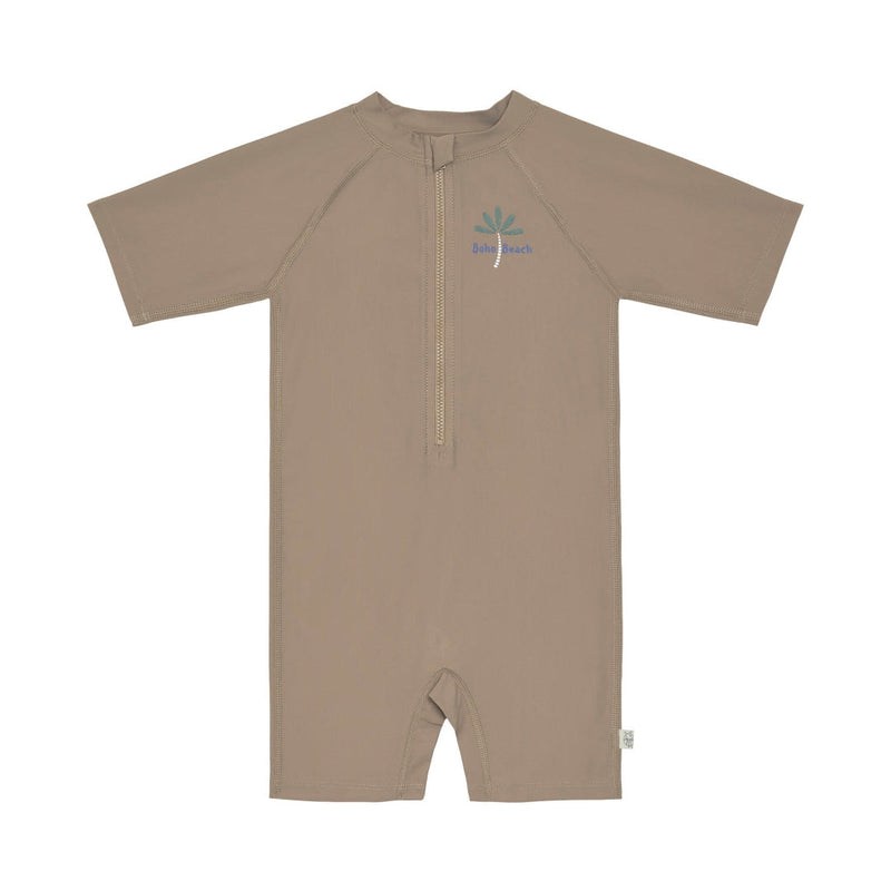 Short-sleeved swimsuit with UV protection, brown, size 92 | Lässig