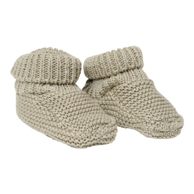 Strick Schuhe Baby olive 2 | Little Dutch
