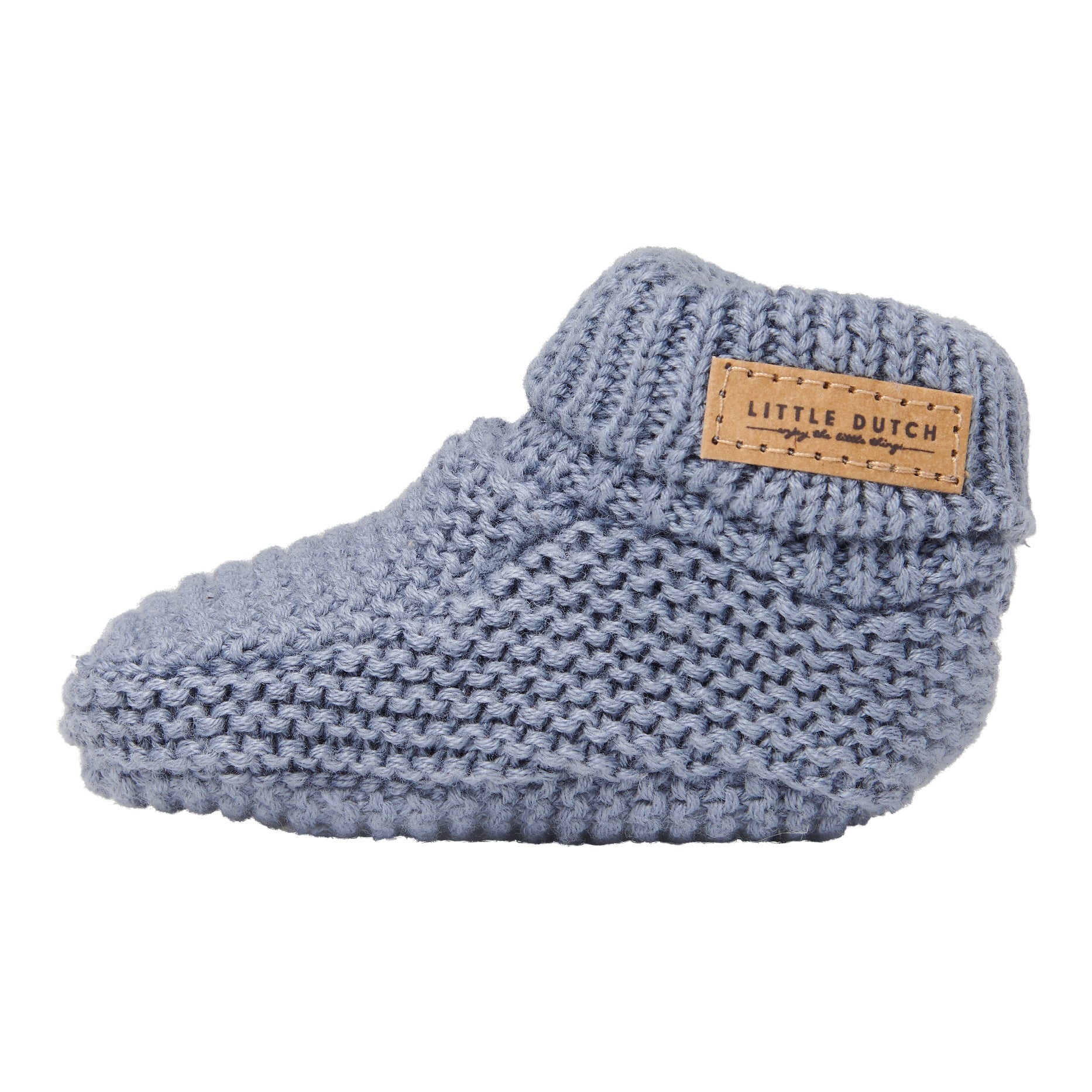 Chaussons bébé tricotés bleus | Little Dutch